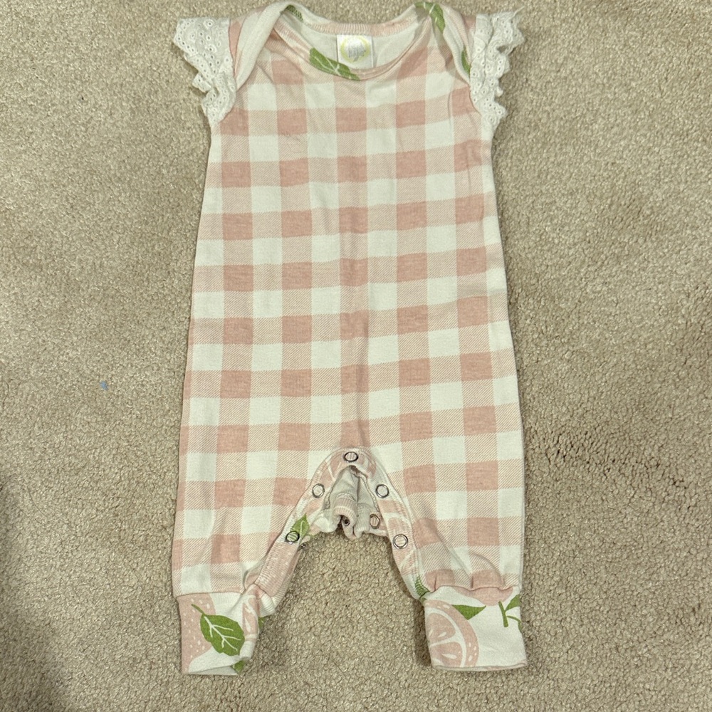 Pink Gingham Baby One-Piece Romper